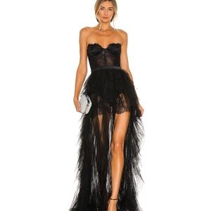 Revolve Bustier Gown - Love And Lemons Black Strapless Dress